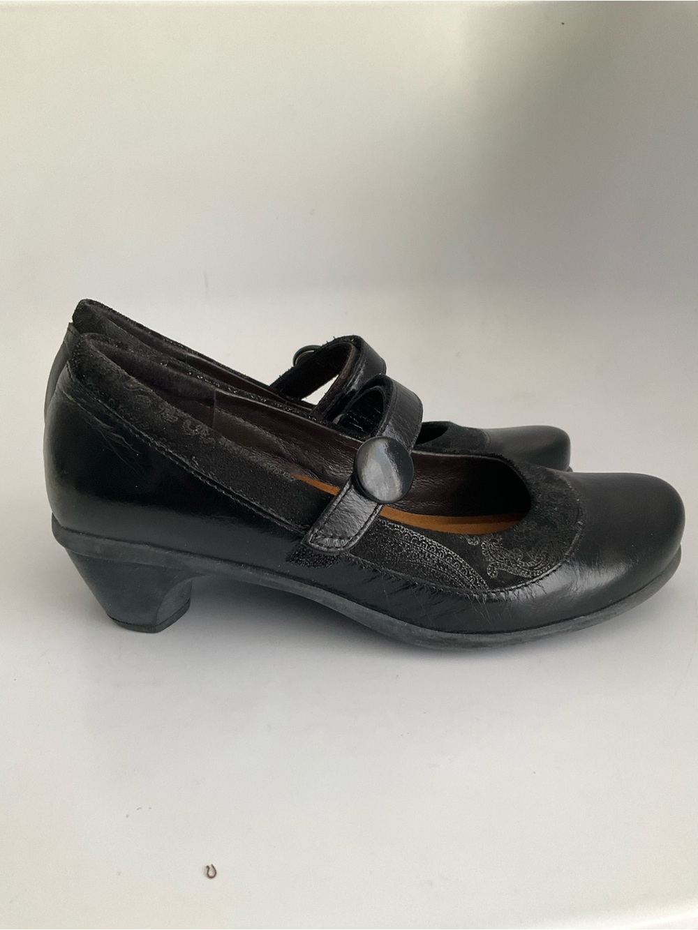 Naot Black Leather Mary Jane Heeled Pumps Comfort Shoes Sz 37 - Picture 7 of 10